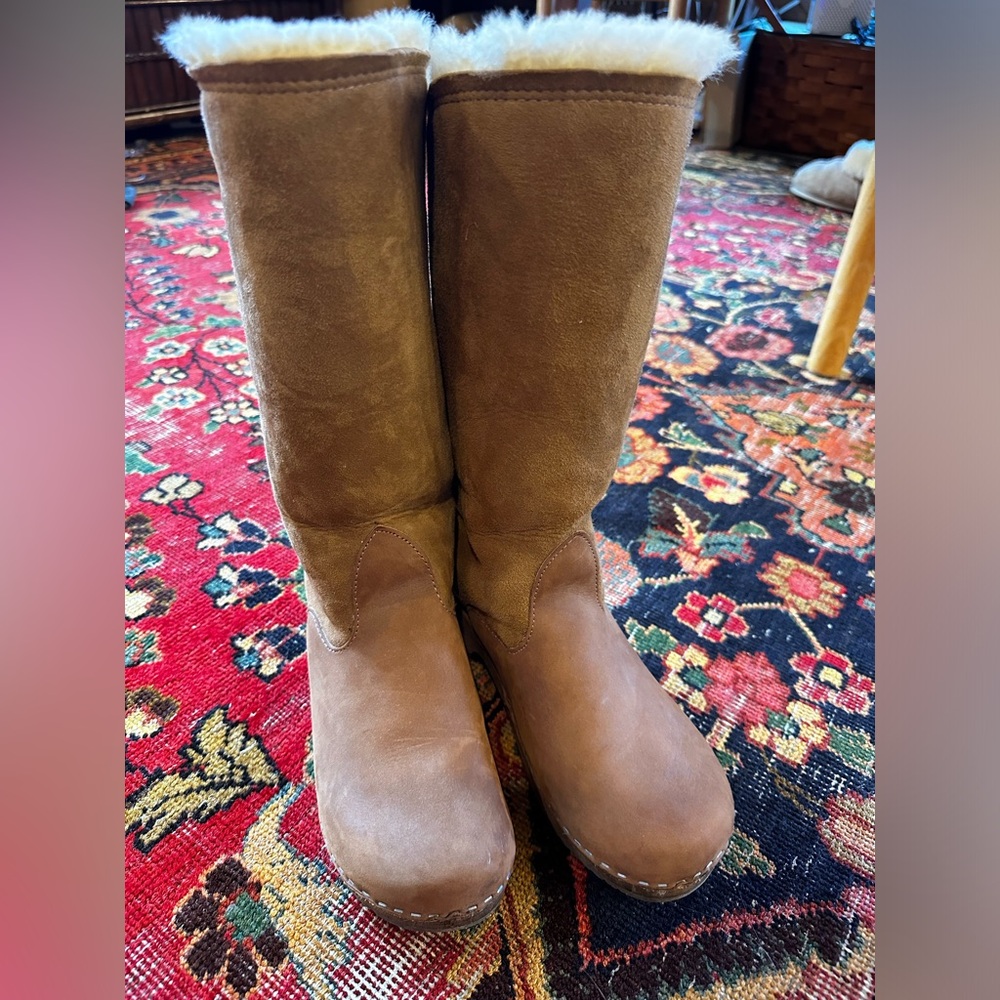 Sandgrens shearling clog boots 39